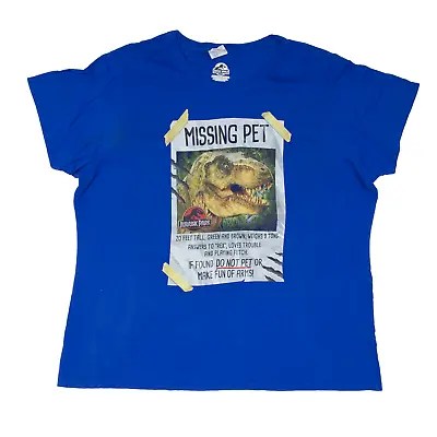 Buy PORT & COMPANY Jurassic World T-Rex T-Shirt Blue Short Sleeve Womens 3XL • 7.99£