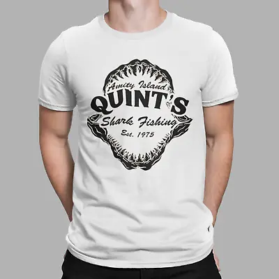 Buy Quints Fishing T-Shirt Shark Jaws Amity Island Movie Film Retro 70s 80s Gift Tee • 6.99£