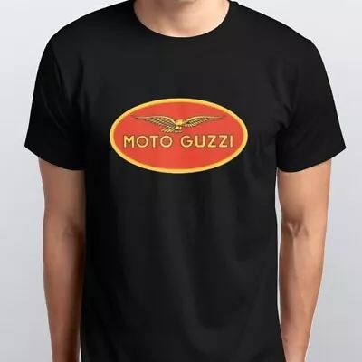 Buy Moto Guzzi Retro  Style Motorcycle Printed T Shirt All Sizes Unisex Black White • 15.99£
