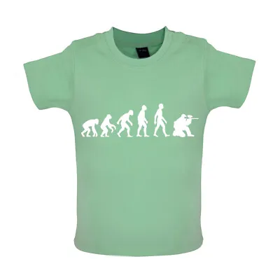 Buy Evolution Of Man Paintball - Baby T-Shirt / Babygrow - Paint Ball Shoot Shooter • 10.95£