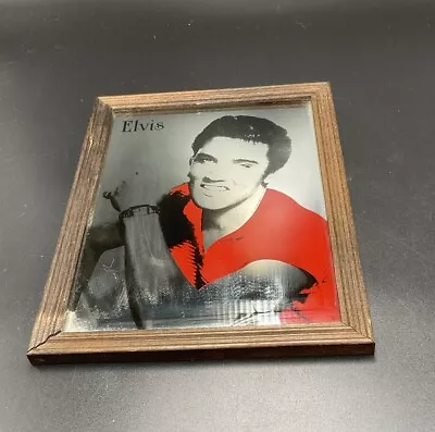 Buy Vintage Elvis Presley Red T-shirt Small Framed Picture Mirror 7” By 9” • 9.99£