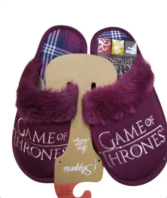 Buy Size Small 3/4 Game Of Thrones Burgundy Slip On Slipper Mules Ladies Women Xmas • 8.99£