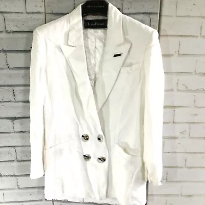 Buy **VINTAGE Louis Feraud Paris Jacket Linen Double Breasted Womens UK 10 • 15.39£