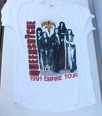 Buy Rare Vintage 1991 Queensryche Empire Tour T-Shirt White XL Original Metal • 118.40£