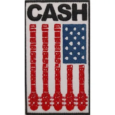 Buy JOHNNY CASH Iron-On Standard Patch: FLAG: Official Licenced Merch Fan Gift • 4.30£