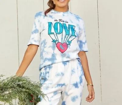 Buy NEW Disney X Junk Food Cinderella Blue Tie Dye So This Is Love T-Shirt L Large • 28.34£