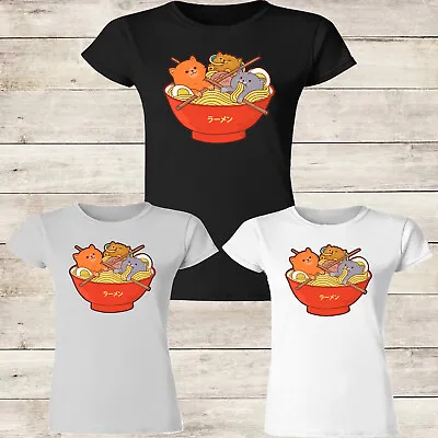 Buy Ramen And Cats Funny Ladies  Womens T-Shirts #EDM • 6.99£