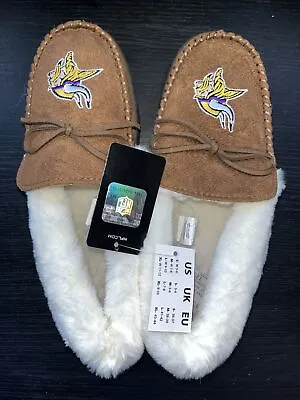 Buy Minnesota Vikings Moccasin Slippers NFL Medium (US 7-8 UK 5-6) New With Tags • 8£