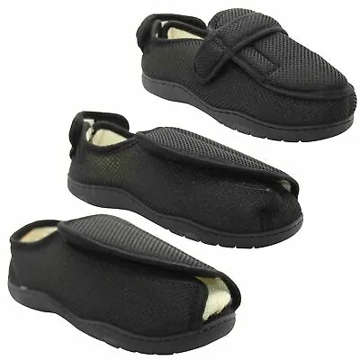 Buy Mens Womens Diabetic Slippers Orthopaedic Memory Foam Wide EASY Fitting Shoes • 16.98£