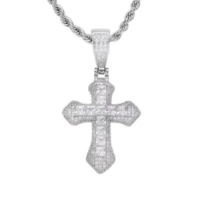 Buy Crystal Cross Big Pendant Necklace Chain Crucifix Rhinestone Jewellery Men Women • 4.15£