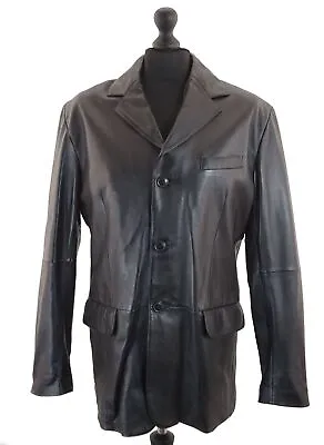 Buy Gipsy Men's Leather Jacket XL Black Single Row Unlined Real Leather A854 • 145.68£