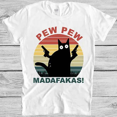 Buy Pew Pew Madafakas Meme Funny Crazy Cat Lover Gamer Cult Gift Tee T Shirt M964 • 6.35£