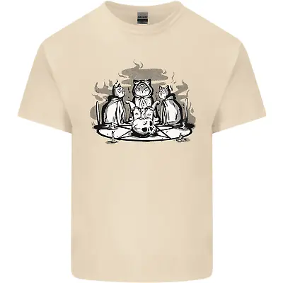 Buy Satanic Cats Black Magic Pentacle Mens Cotton T-Shirt Tee Top • 10.22£