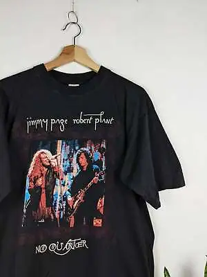 Buy Vintage Jimmy Page Robert Plant 1995 Merch T-shirt No Quarter • 108£