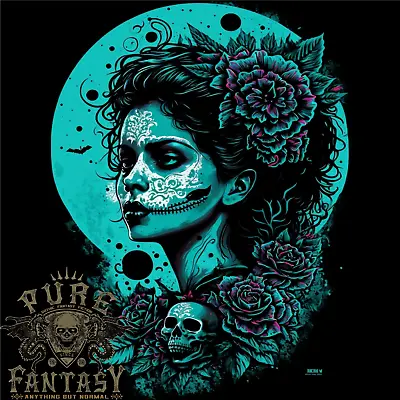 Buy Santa Muerte Day Of The Dead Skull Fantasy Mens Cotton T-Shirt Tee Top • 10.75£