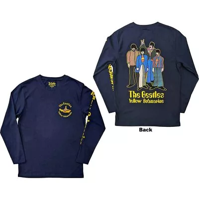 Buy The Beatles 'Yellow Submarine Band' Blue Long Sleeve T Shirt - NEW OFFICIAL • 21.99£