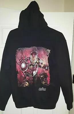 Buy Mens Hooded Jacket - Marvel Avengers Age Of Ultron Hoodie - Iron Man - Black • 5.29£