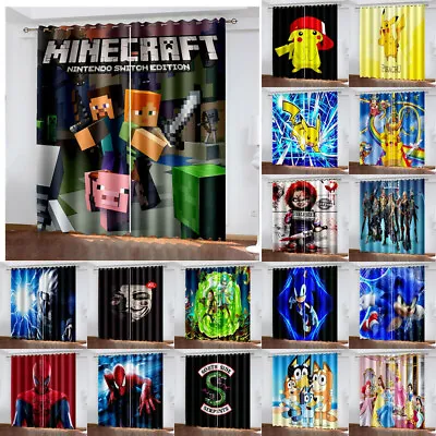 Buy Minecraft 3D Ready Made Curtain Kids Bedroom Decor 160cm Drop Curtain Cartoon AU • 28.03£