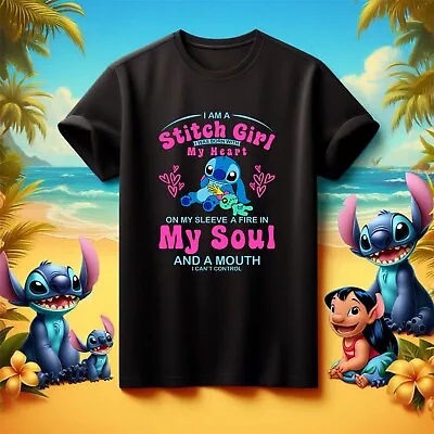 Buy Stitch Girl T-Shirt, Lilo & Stitch Tshirt, Cartoon T-shirt, Kids Gift Tshirt • 9.99£