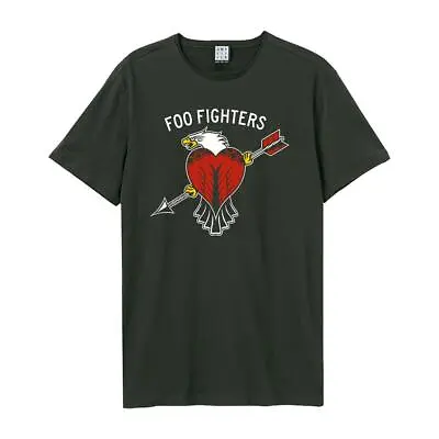 Buy Amplified Foo Fighters T-Shirt Unisex Eagle Tattoo Music Tee Cotton Charcoal Top • 22.95£