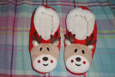 Buy Cute! Christmas Reindeer Slippers Size 7*****bnwot*****new • 1.99£