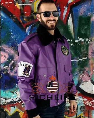 Buy Batman Henchmen Joker Goon Purple Bomber Jacket With Faux Fur Collar • 72.28£