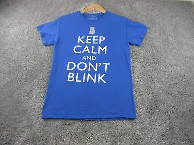 Buy Doctor Who 'Keep Calm' T Shirt Tee Small Blue Short Sleeve Round Neck Cotton • 11.37£