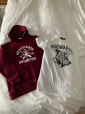 Buy Harry Potter Gryffindor Quidditch Hoodie & Hogwarts T-Shirt, 12-14 Years Approx • 16.99£