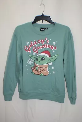 Buy Star Wars Wms Sz S Crew Neck Long Sleeve Sweatshirt Baby Yoda Christmas Grogu • 23.89£