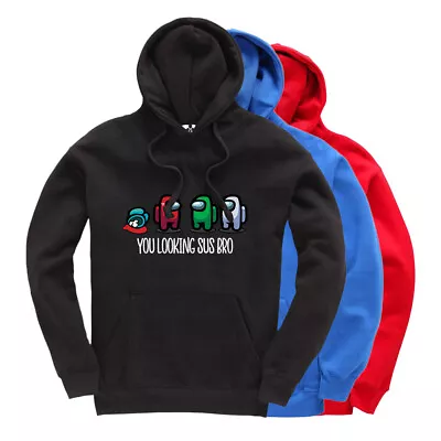 Buy Among Us You Looking Sus Bro Adults Hoodie Hooded Sweatshirt Gaming Gamer  • 19.95£