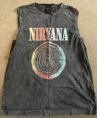 Buy Nirvana Vest Top Circle Vestibule Band Merch T Shirt Tank Tee Sz 12 Kurt Cobain • 13.55£