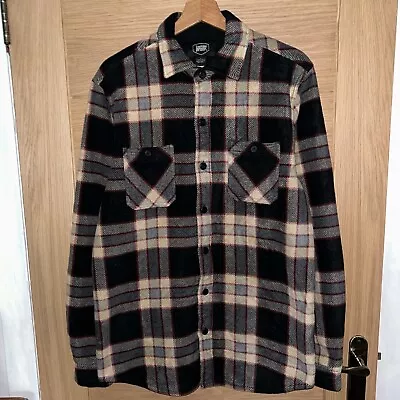 Buy Berkley Jensen Flannel Sherpa Fleece Lined Plaid Lumberjack Jacket Black Grey S • 0.99£
