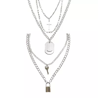 Buy Unique Egirl Punk Choker: Cross Necklace Lock Key Pendant - Men's Jewelry • 6.29£
