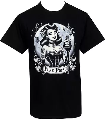 Buy Pure Poison Men's T-Shirt Gothic Lowbrow Pin-up Rockabilly Tattoo Moon Corset • 20.50£