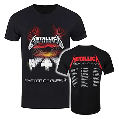 Buy Metallica T-Shirt Master Of Puppets European Tour 86 Rock New Black Official • 15.95£