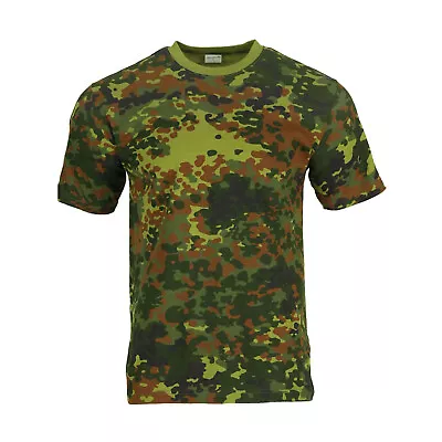 Buy Army T Shirt German Combat Military Tactical Style Short Sleeve Flecktarn Camo • 9.99£
