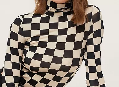 Buy Mango Long Sleeve Checkered T Shirt ~ Size Medium ~ Nwot ~ $49 • 34.96£