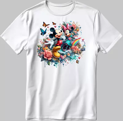 Buy Disney Mickey Mouse Short Sleeve White-Black Men's / Women's T Shirt U103 • 10£