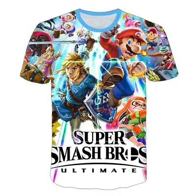 Buy Super Smash Bros LINK Full Print 3D T-Shirts Short Sleeve Tee Summer Tee Top • 14.51£