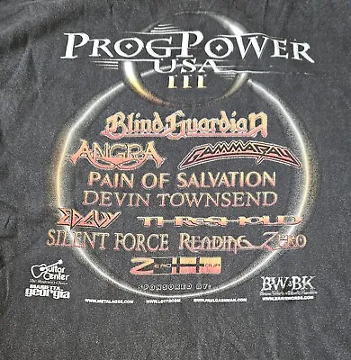 Buy Prog Power USA 2002 Edguy Blind Guardian Gamma Ray Angra Event T Shirt Size XL • 74.99£
