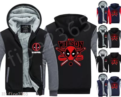 Buy Deadpool Hooded Sweater Winter Sweatshirt Comics Zipper Jacket Coat Tops • 47.39£