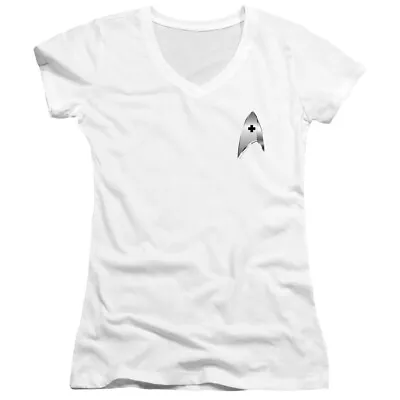 Buy Star Trek Juniors V-Neck T-Shirt Discovery Medical Badge White Tee • 23.08£