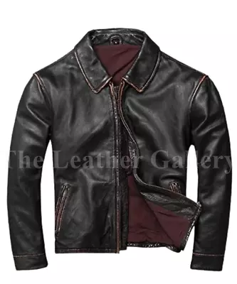 Buy Men's Biker Classic Diamond Motorcycle Black Distressed Vintage Leather Jacket • 94.99£