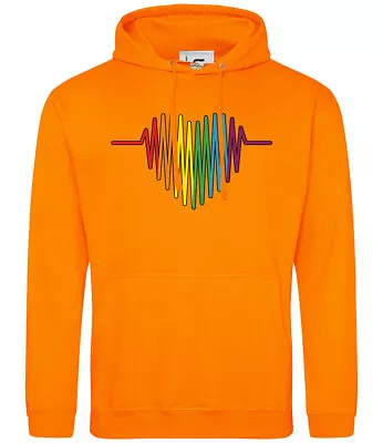 Buy Pride LGBTQ+ Gay Pride Rainbow Heartbeat Hoodie Jumper Adults Teens & Kids Sizes • 18.99£