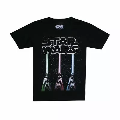 Buy Star Wars Boys T-shirt Lightsabers Black Kids 7-13 Years Official • 13.99£