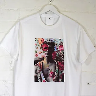 Buy David Bowie Colourful Flowers Printed White Tee T-shirt Top By AF  • 19.99£