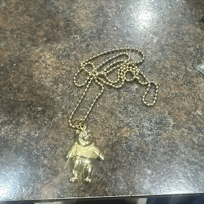 Buy Winnie The Pooh Necklace Gold Colored - Movable Pendant - Vintage Disney(g) • 10.62£