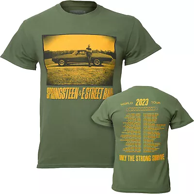 Buy Bruce Springsteen Tour '23 Sepia Car T Shirt Green Official New • 15.95£