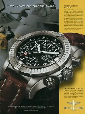 Buy BREITLING Watch Magazine Print Ad Jewelry Accessory CHRONO AVENGER VTG 2000 • 12.52£