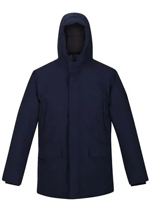 Buy New Regatta Mens Yewbank Waterproof Winter Padded Parka Jacket Blue New Medium • 44.99£